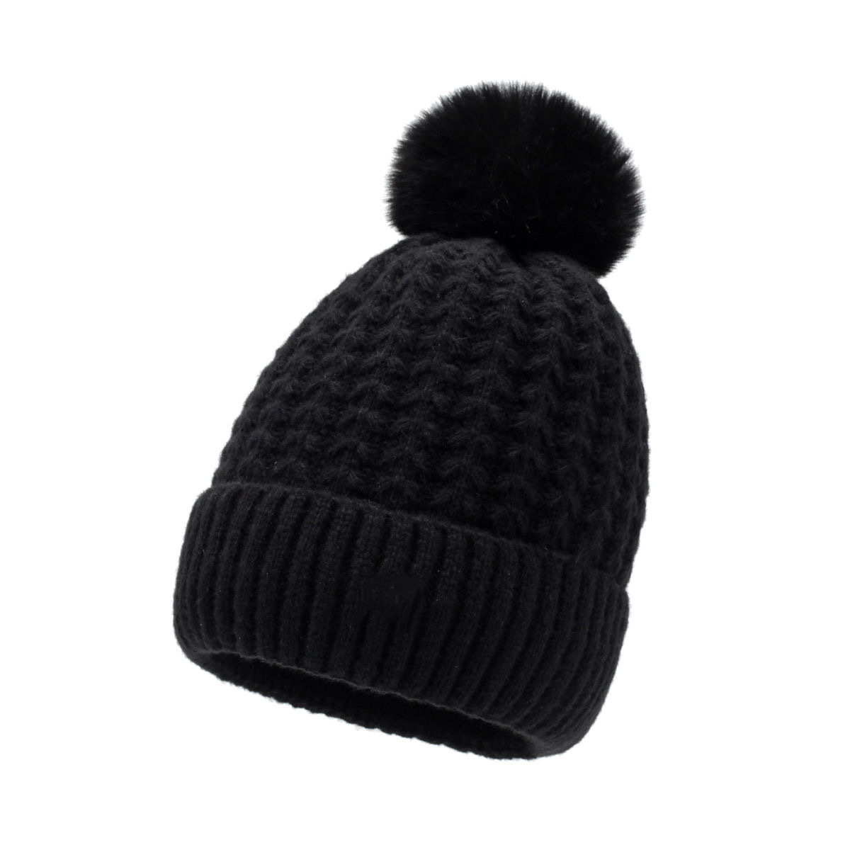 Cappello lavorato a maglia caldo foderato in pile, per ciclismo all'aperto, all'ingrosso, in filato spesso, con pompon, per autunno e inverno, da donna_voghion.com
