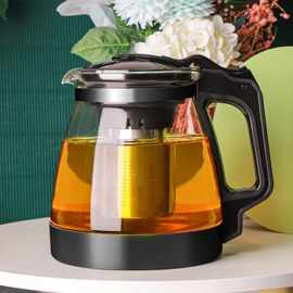 4A9O大容量耐热高温泡茶壶家用待客过滤茶漏玻璃冷水壶茶具带杯子