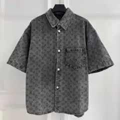 2026 Summer New V‑Classic All‑Over Print Casual Relaxed Spread‑Collar Short‑Sleeve Shirt & Shorts for Men and Women