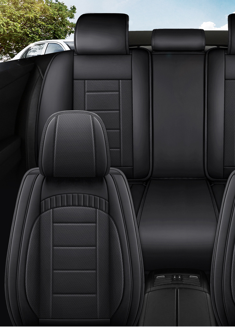 New Full-Leather Car Seat Cushion, Universal for All Seasons, Fully Enclosed Car Seat Cushion, Ventilated and Breathable, Full-Leather One-Piece Seat Cover
