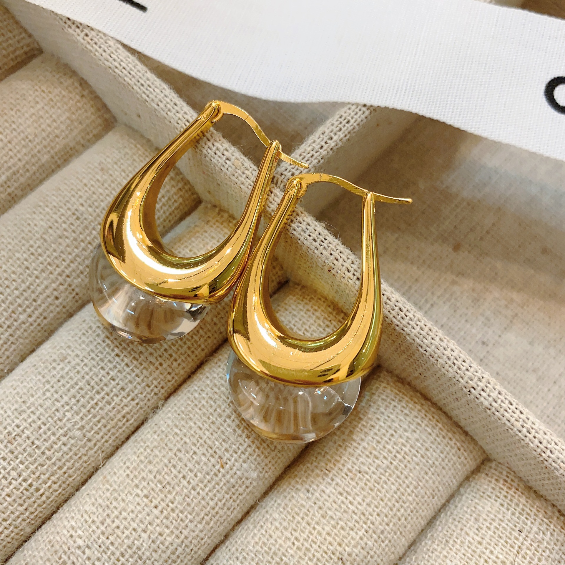 Solid Color Pattern Women's Gender 1 Pair Simple Style Solid Color Inlay Metal Rhinestones Earrings