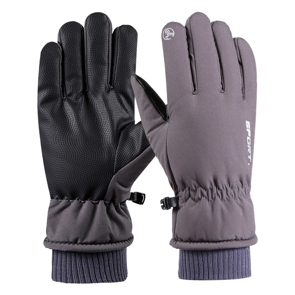 Guantes de pantalla táctil de otoño e invierno para hombres al aire libre esquí ciclismo deportes engrosados forro polar de conducción Cálido impermeable a prueba de viento antideslizante
