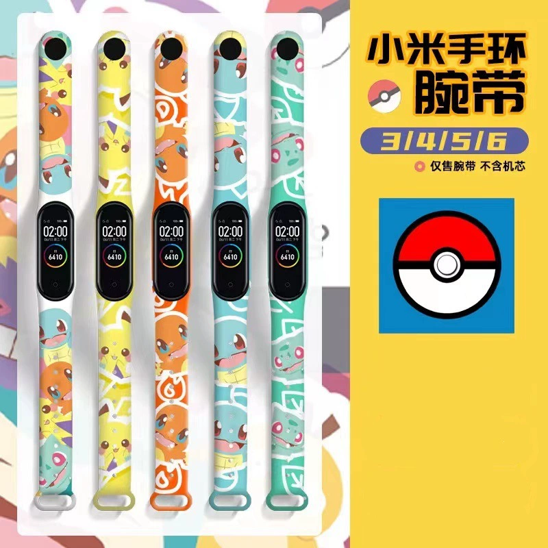 Подходящий ремешок для браслета Xiaomi 8/9 серия стикеры Pikachu серия смарт-браслет Xiaomi 4/5/6/7 запястный браслет точка
