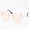 Fashionable sunglasses, sun protection cream, crystal, suitable for import, 2022 years, fitted, UF-protection