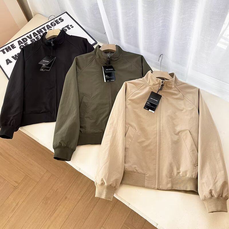Italian-Style Luxury Old Money Style Blended Spring New Men's High-End Stand-Collar Pilot Jacket