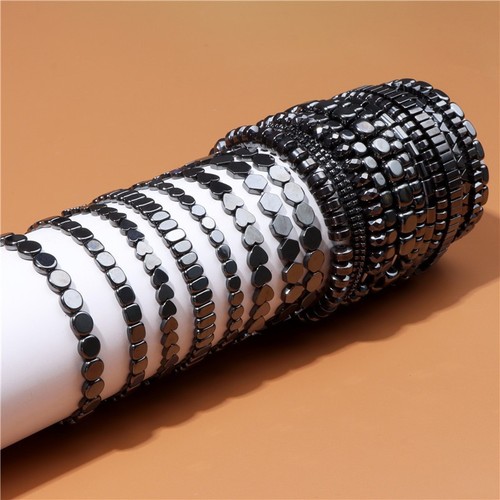 Black Obsidian Bracelet for Men, Western and Eastern Retro Business Style, Unisex Couple Elastic Rope Bracelet, Cross-border Manufacturer Wholesale New Arrival