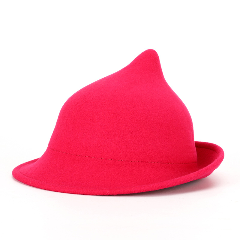 Sombrero mágico personalidad europea y americana sombrero mágico sombrero de fieltro halloween forma de escenario curling sombrero de bruja de lana 54-57cm