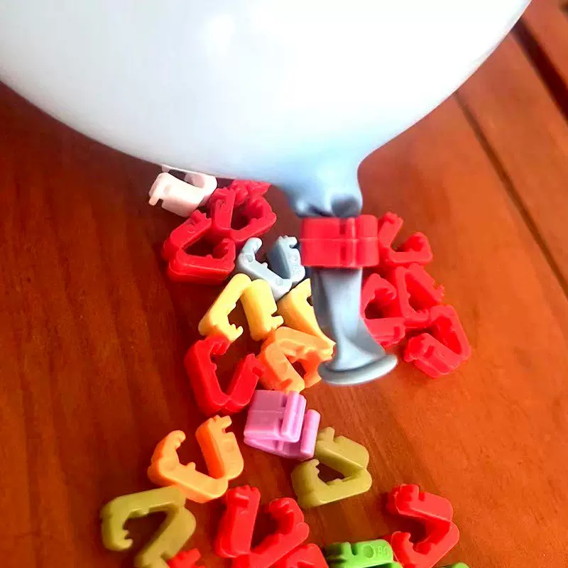 【厂家直销】气球配件 气球夹100个装生日结婚布置彩色气球封口夹