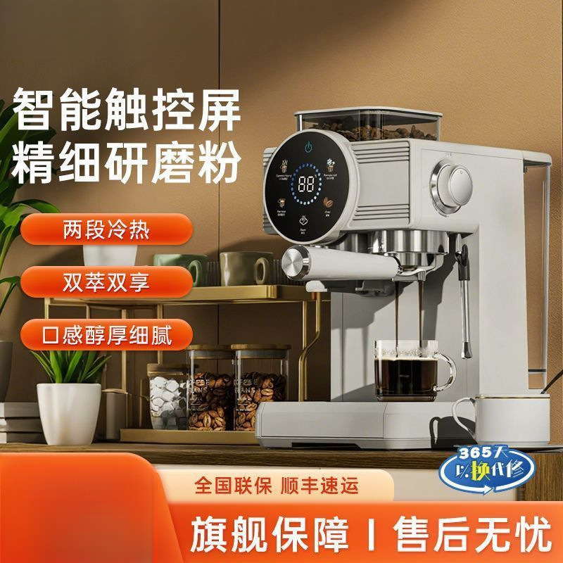 Internet Celebrity Italian Portable Coffee Machine Espresso Double Extraction Grinding All-In-One Smart Home Milk Frother Free Shipping
