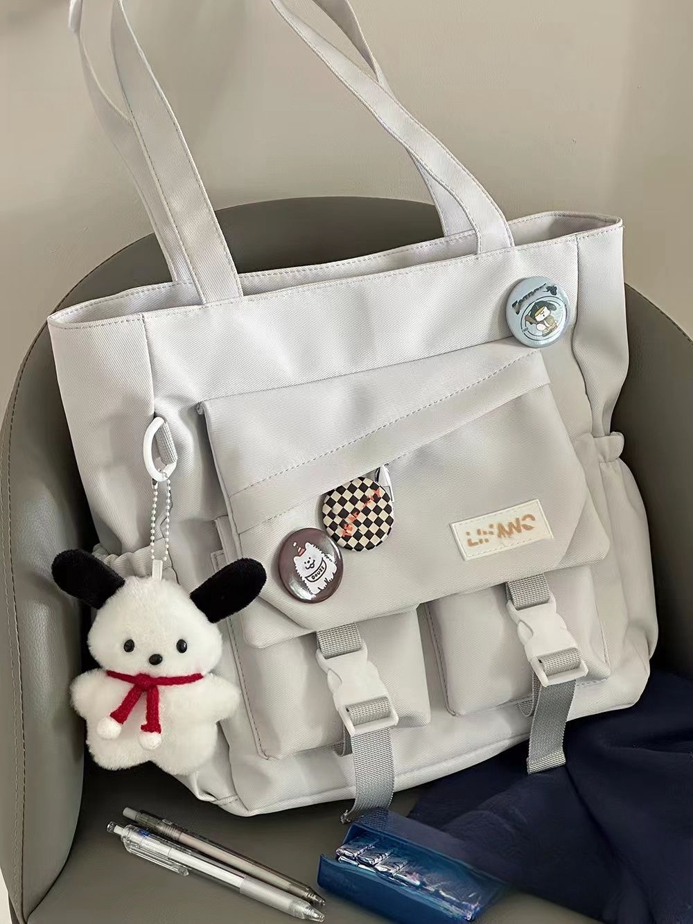 Japanese-style simple and versatile single-shoulder bag, soft girl handbag, student large-capacity tote bag for class commuting, girls undefined