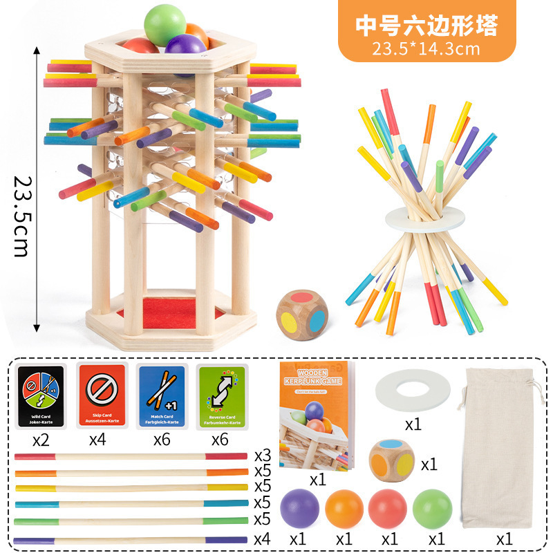 Juguetes educativos Montessori para la primera infancia, juego de tirar de palitos de madera, juego educativo interactivo entre padres e hijos, juguetes para bebés de jardín de infantes