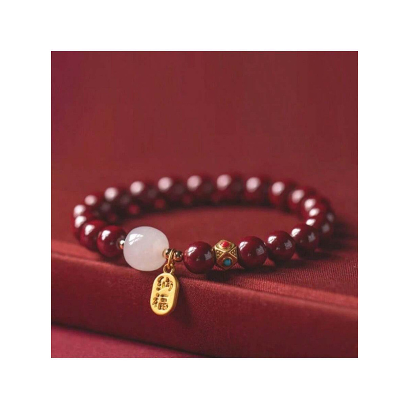 S053-8MM 화이트 비즈 나푸 진사 팔찌#SZ410용