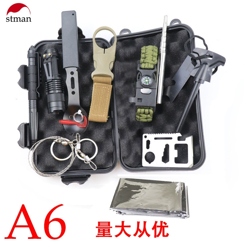 Кемпинг на открытом воздухе сундук с сокровищами выживания спасательный Комплект инструменты костюм полевая аптечка SOS аварийные принадлежности