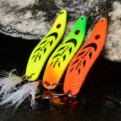 Direct Manufacturer Sale Lure Three-Prong Hook Spoon Type Iron Plate Lure Colorful Shiny Sheets HONGZHEN Artificial Lure Fishing Bait