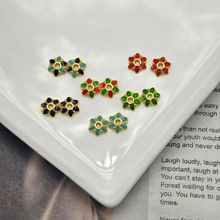 7mm滴油花托 新款diy配件花帽手链项链串珠隔珠隔片直孔饰品批发