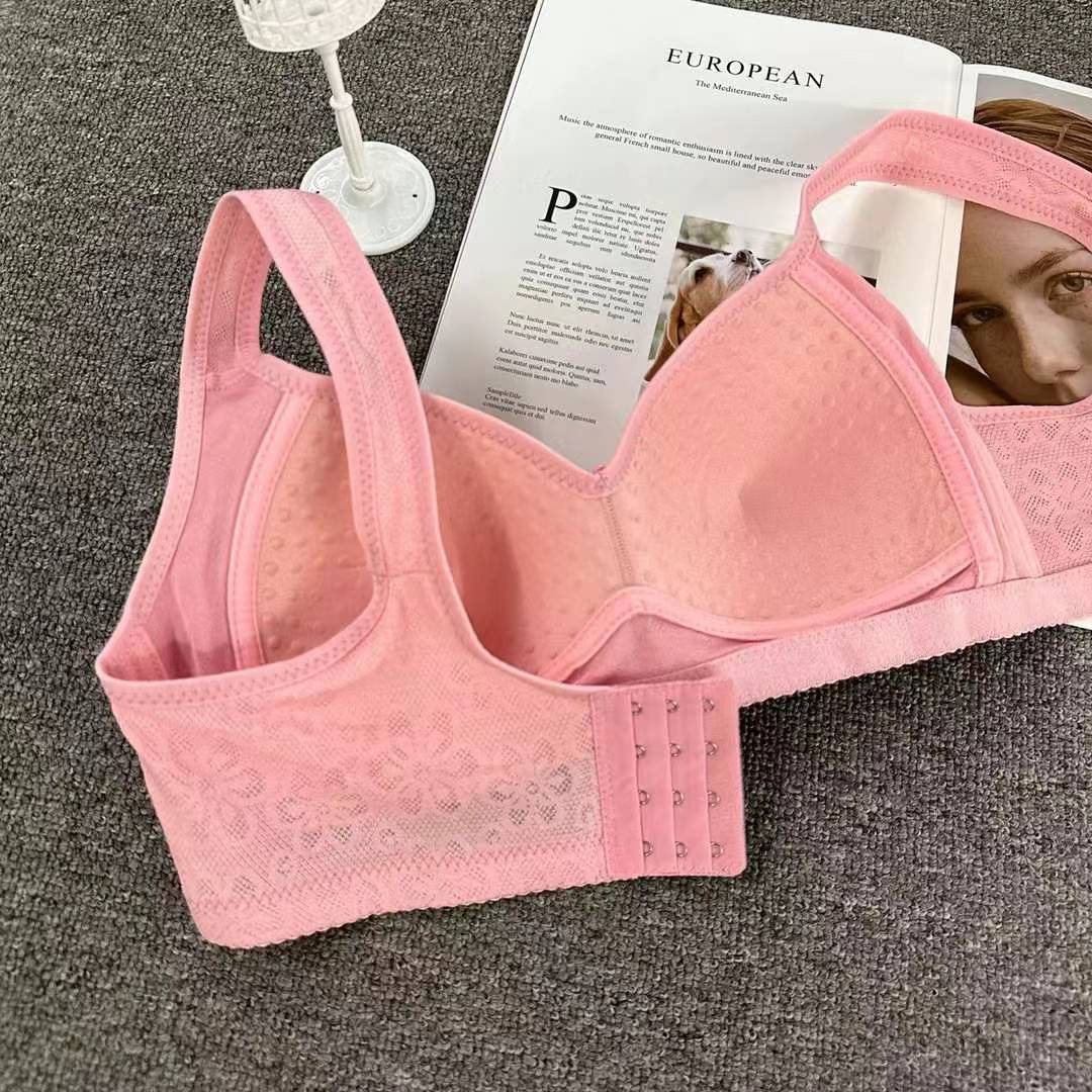 Bra de ropa interior de madres transfronterizas delgado de mediana edad sin anillo de acero cómodo bra de algodón reunido gran taza gran lote de bra