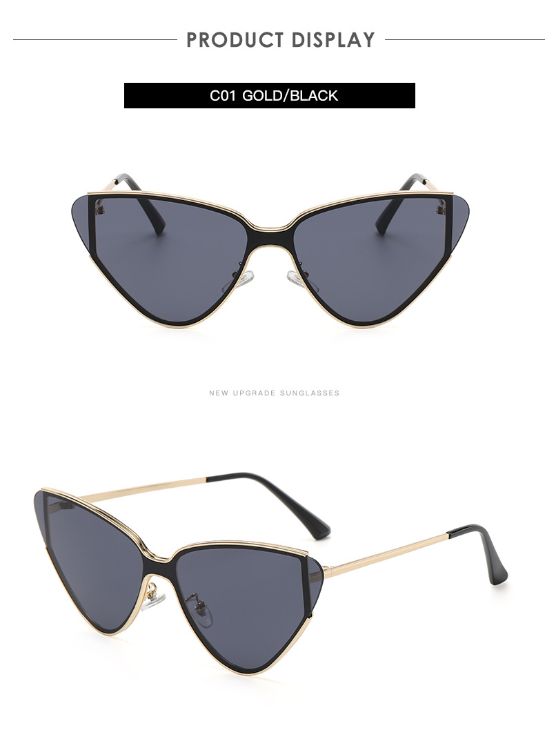 Ac, UV400 Protection Lens Material Retro Sweet Triangle Ac UV400 Protection Cat Eye Full Frame Women's Sunglasses