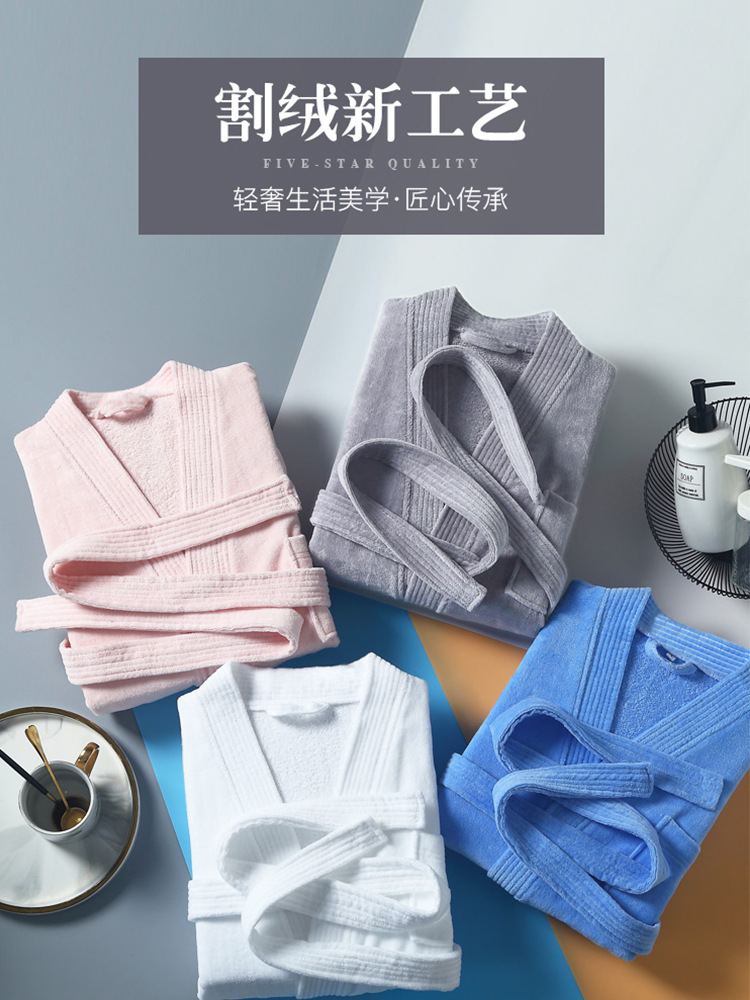 일본 목욕 가운 흡수성 빠른 건조 플란넬 목욕 가운 기모 두꺼운 긴 커플 겨울 잠옷