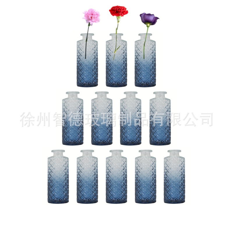 작은 사각형 그라데이션 블루 12개 세트