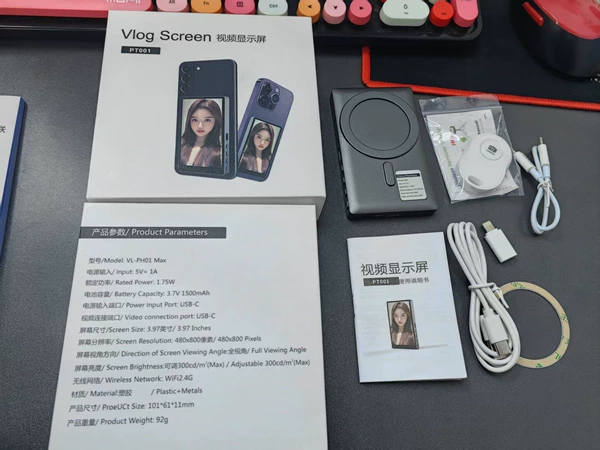 X40B-Silent version of the screen projector can be used as an emergency power bank-grey