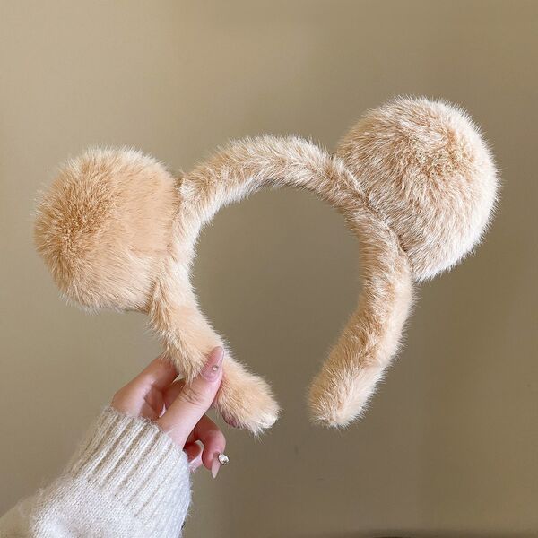 Winter cute plush cartoon headband for face washing