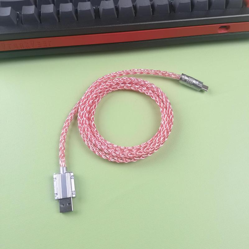 单晶铜航插线RGB光8k回报率磁轴键盘数据线客制化磁吸铭牌TypeC线|undefined