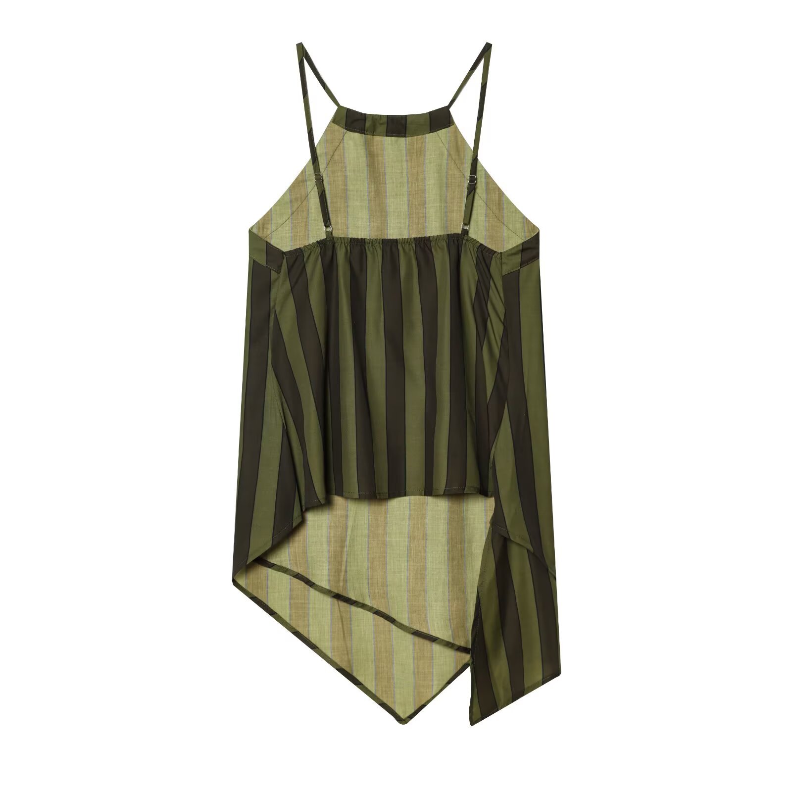 Striped Sleeveless Top & Pants Set, Women's Asymmetrical Crop Top With Matching High-Waisted Trousers, Two-Piece Outfit_ecoleips.com