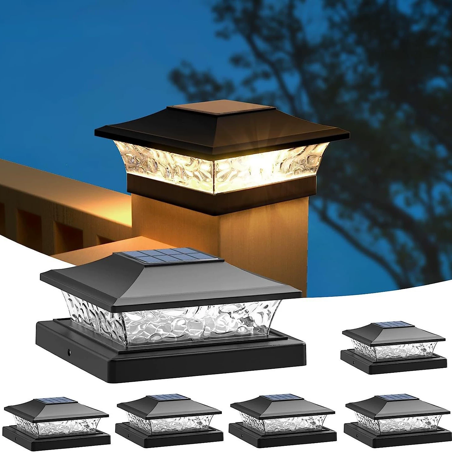 Амазонки Новый Открытый Водонепроницаемый Солнечной Колонка Голова Свет Двор Сад Стеновые Колонка Свет 5,5 Дюймов