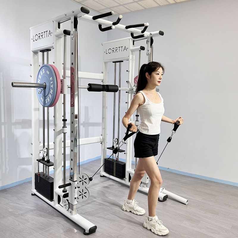 Lang Ming gimnasio equipo multifuncional máquina Smith entrenador integral pájaro pequeño pórtico squat push