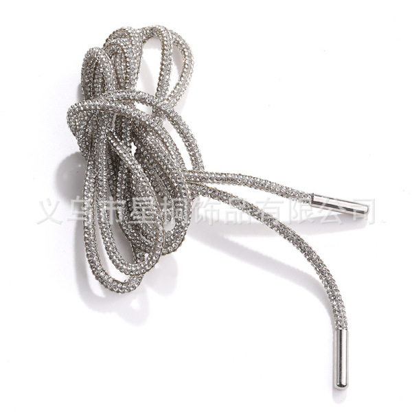 Rhinestone Cord Round 4mm Super Shiny A-Grade White Colorful Rhinestone Drawstring DIY Shoe Laces Hoodie Drawstring Clothing Accessories