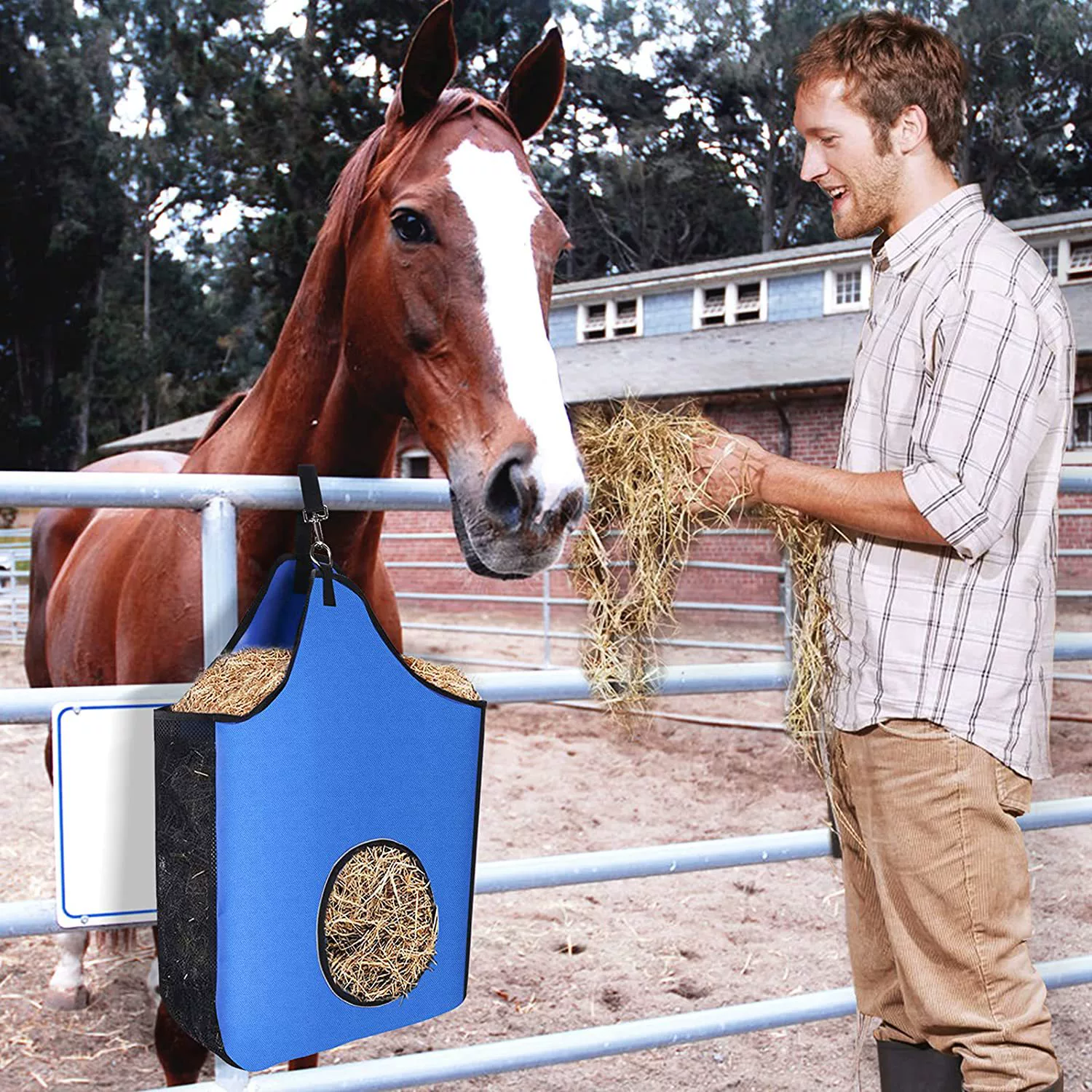Amazon New сено мешок для Кормления лошадей мешок для сена из портативных кормящих мешков для сена производители первичный источник