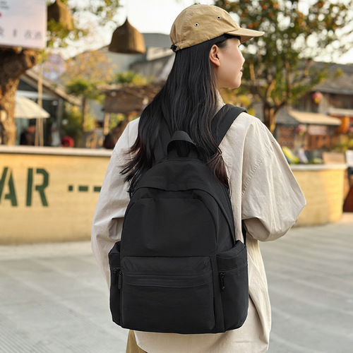 Fashionable and Simple Dual-Sided Shoulder Bag for College Students, Suitable for High School Students, Lightweight Laptop Bag, Short Trip Backpack, Trendy