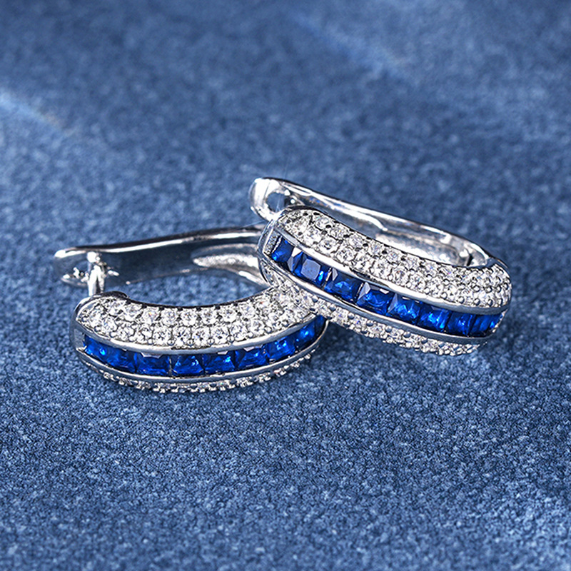 Orecchini a cerchio in zircone con raffinato design zaffiro_voghion.com