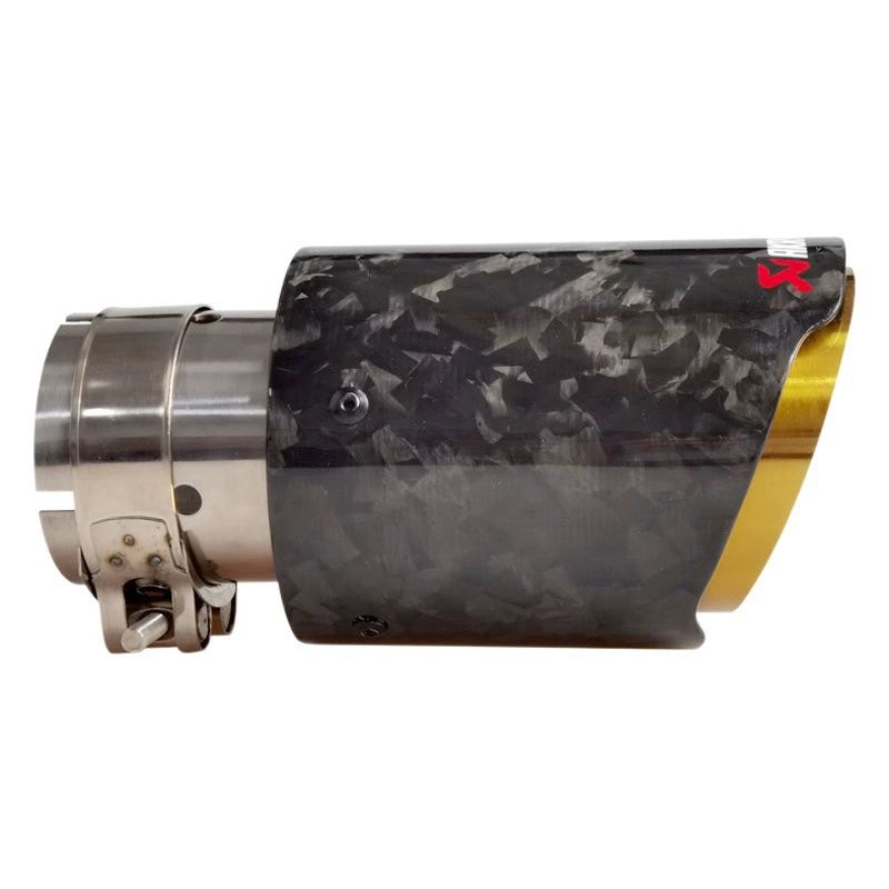 Кросс-бордерный хит продаж: модифицированная выхлопная труба для автомобиля AK Scorpio, золотая нержавеющая сталь, одинарный выход, карбоновый корпус.