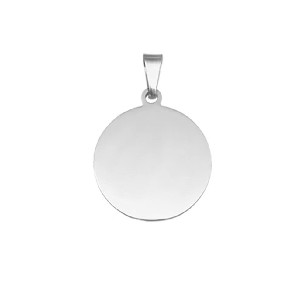 Acero inoxidable redondo PET Etiqueta de perro de metal grabado nombre del animal doméstico contacto número espejo pulido vacío chapado