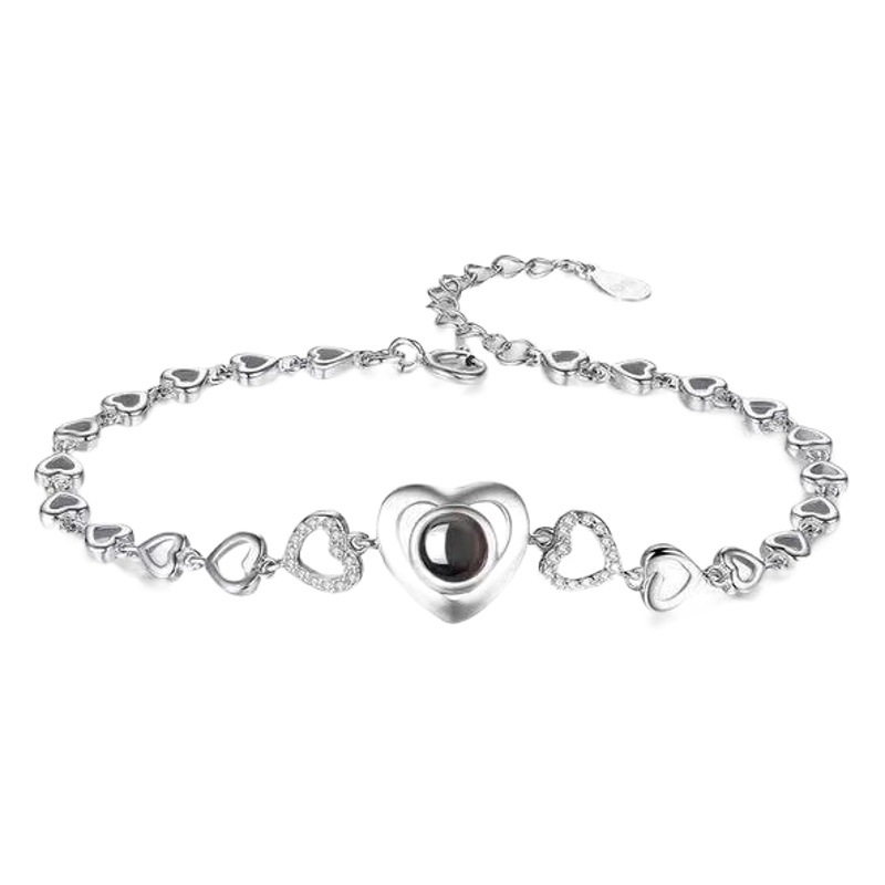 New Korean Fashion Love Projection Bracelet Women's Simple Heart-shaped 100 Languages I Love You Bracelet Jewelry