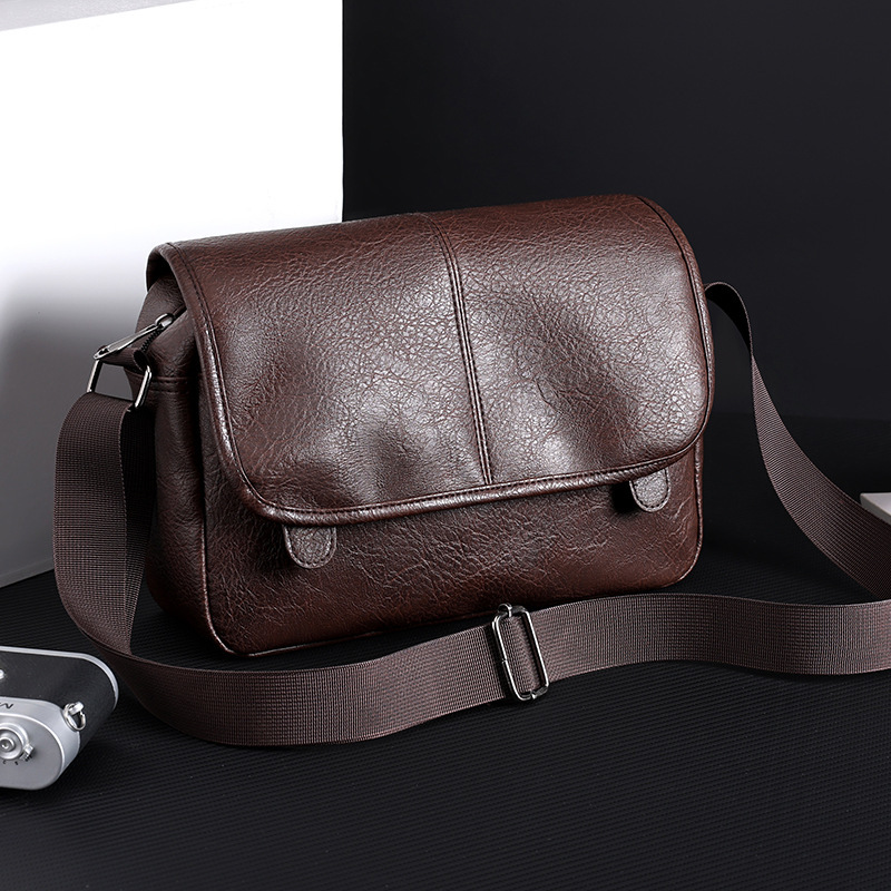 Crossbody Bag, Horizontal Backpack, Trendy Men's Pu Leather Bag, New Retro Messenger Bag, Korean Style Men's Bag, Casual Shoulder Bag