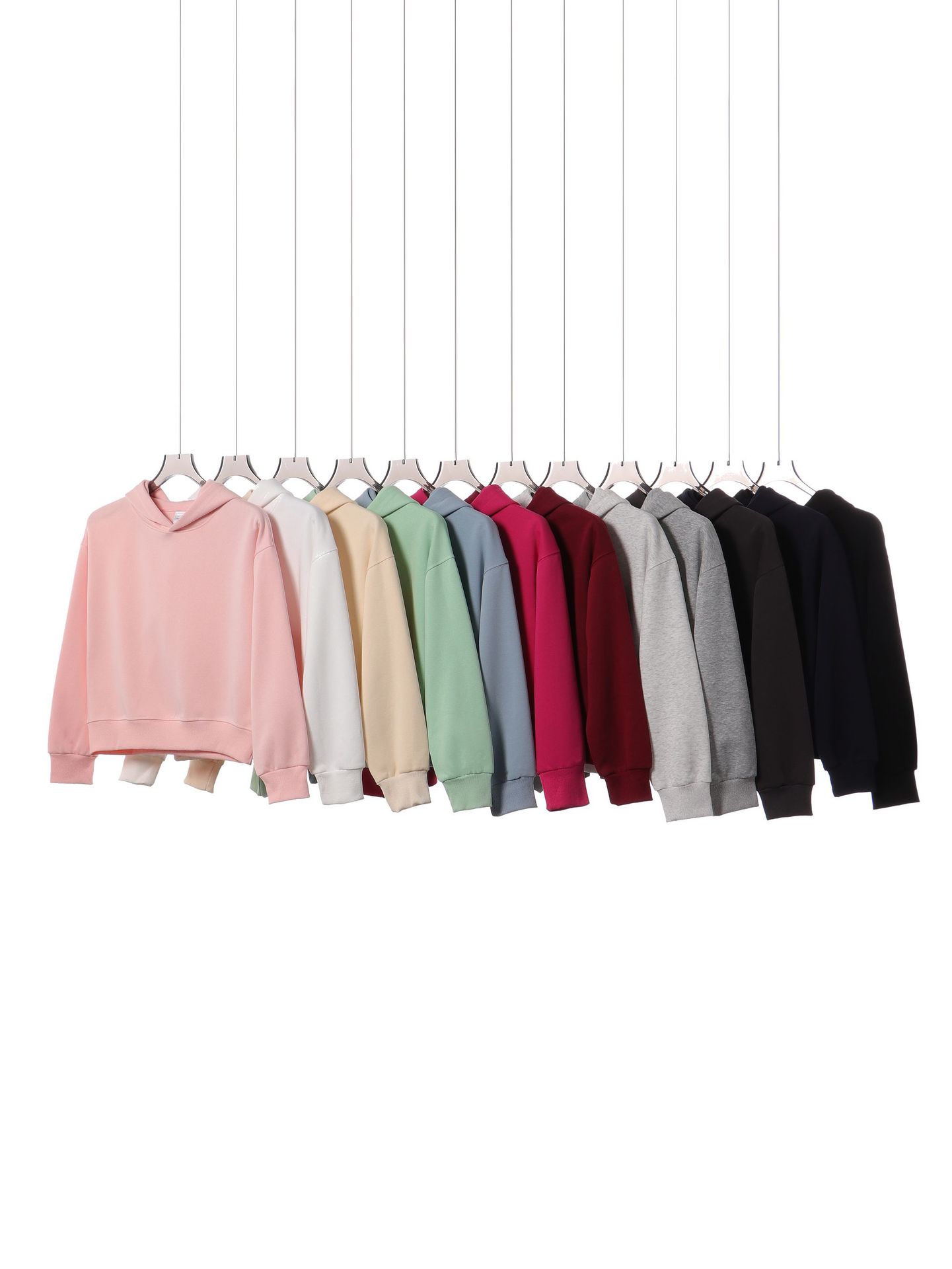 Marca de moda de color sólido con capuchón de plata, camiseta corta de hombro para mujeres otoño y invierno pesado 450g con camiseta con capuchón cálida y casual