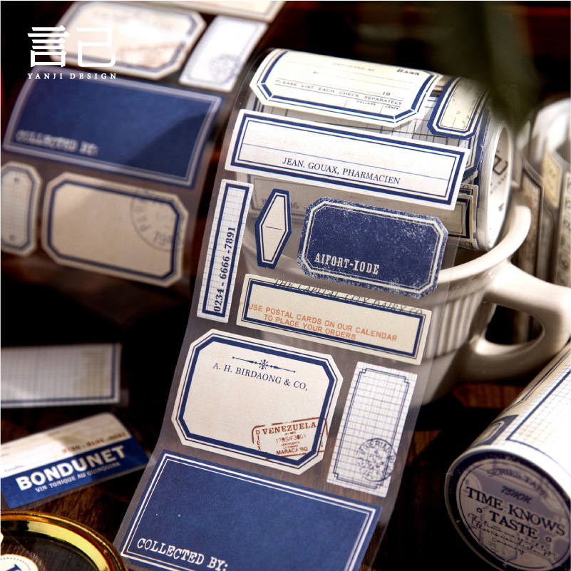 Serie de Amigos del tiempo cinta retro etiqueta retro decoración de la carcasa del teléfono móvil DIY collage de material