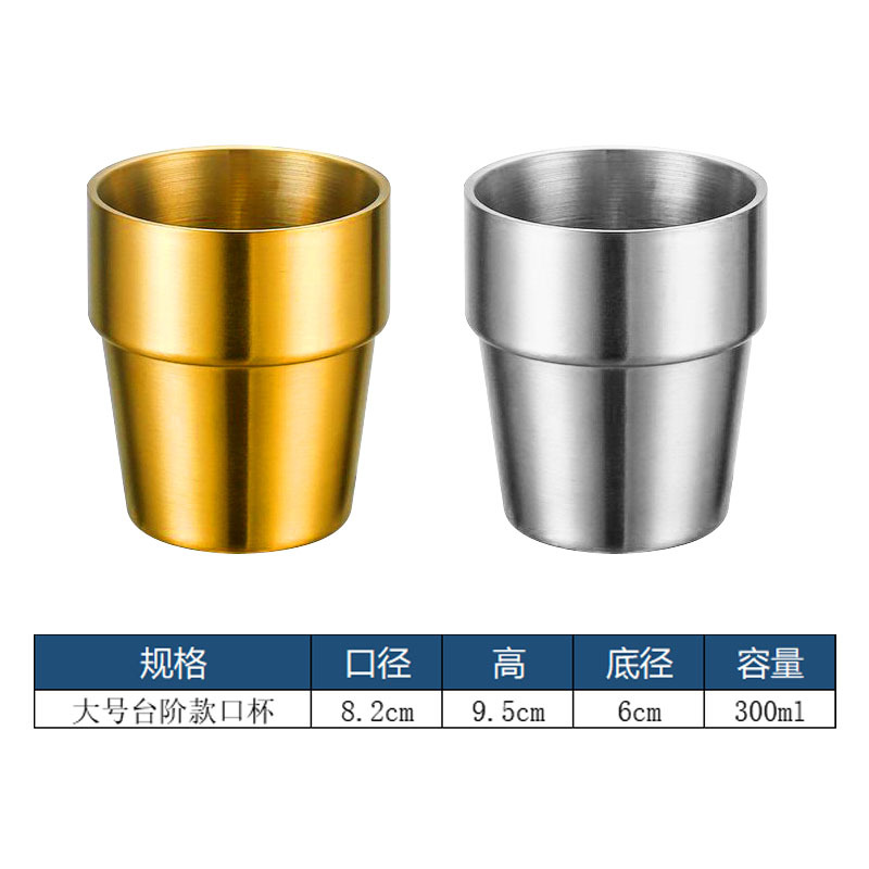 Taza de cerveza coreana de acero inoxidable barbacoa 304 taza de agua de doble capa taza antiescaldadura para niños taza de café con letras