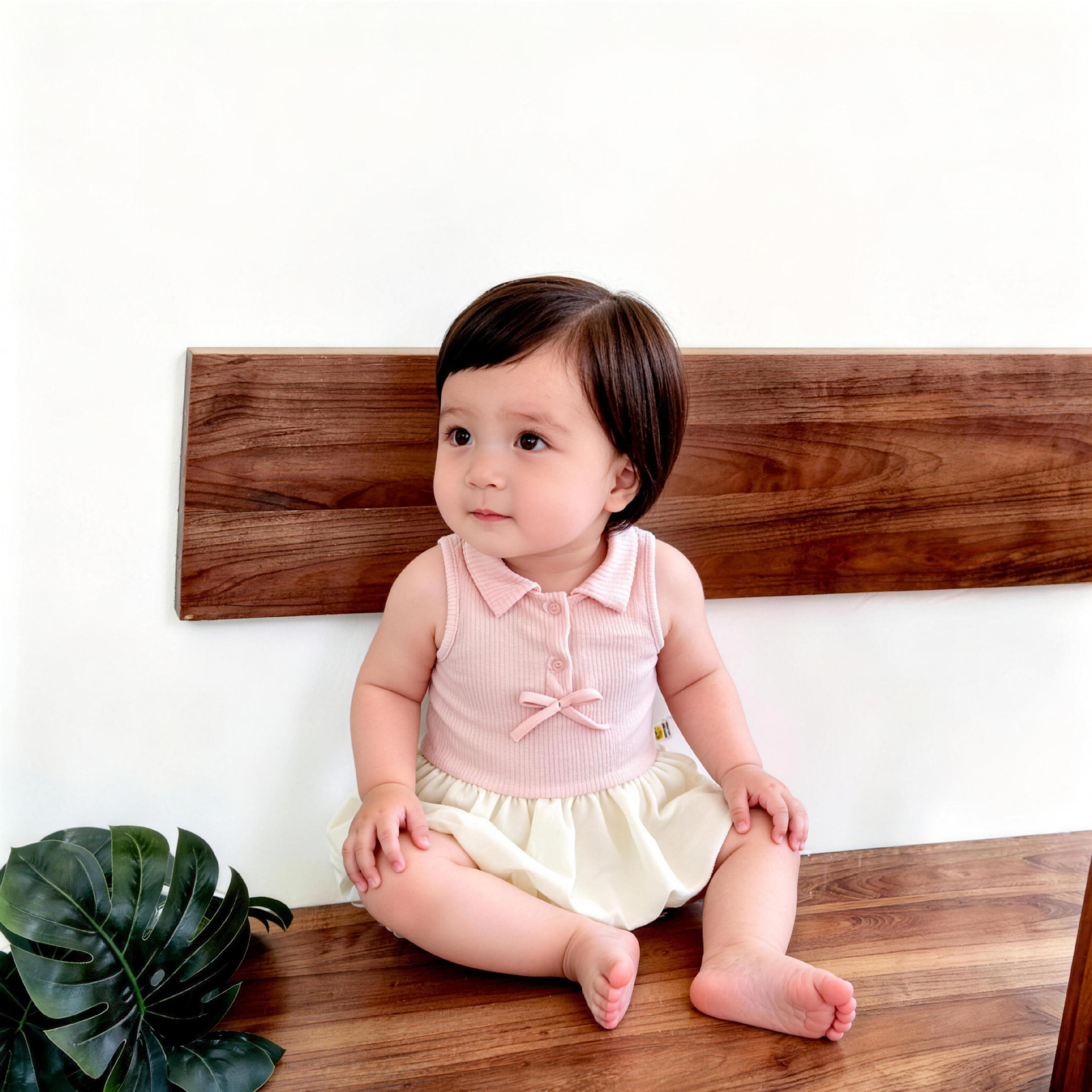 Girls' Summer 2026 Dress: Unique Patchwork Vest Dress, Baby Polo Collar, Sweet Puffy Cheongsam Skirt