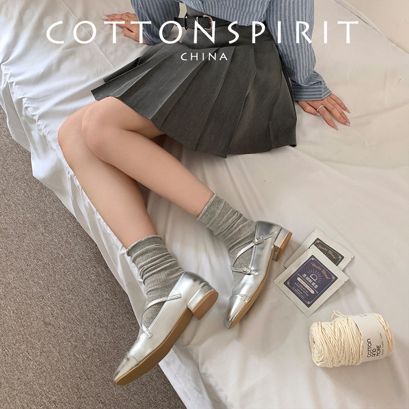 Retro socks for summer women's thin matching Mary Jane shoes mid-tube piled socks mesh ballet wind cotton socks summer stockings