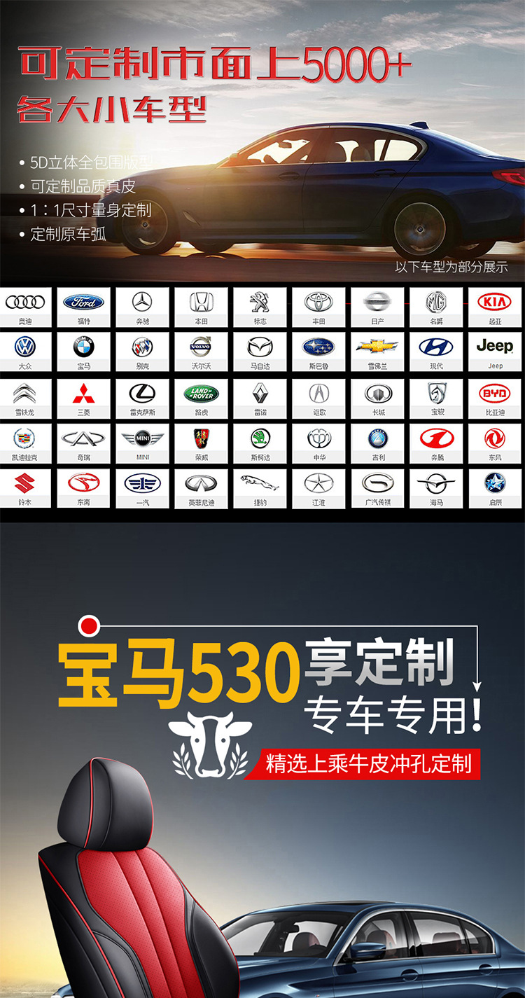 Customized Full-Coverage Car Seat Covers for All Seasons, Genuine Leather Car Seat Cushions, Original Car Texture Custom-Made Seat Covers