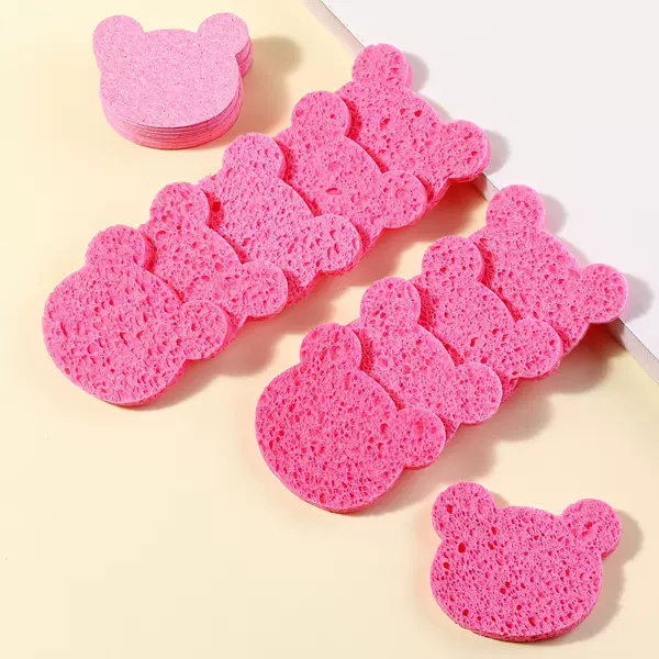 Cross-Border Natural Compressed Heart-Shaped Face Wash Sponge Biodegradable Wood Pulp Cotton Face Wash Sponge Makeup Remover Cleansing Cleansing Sponge Spa