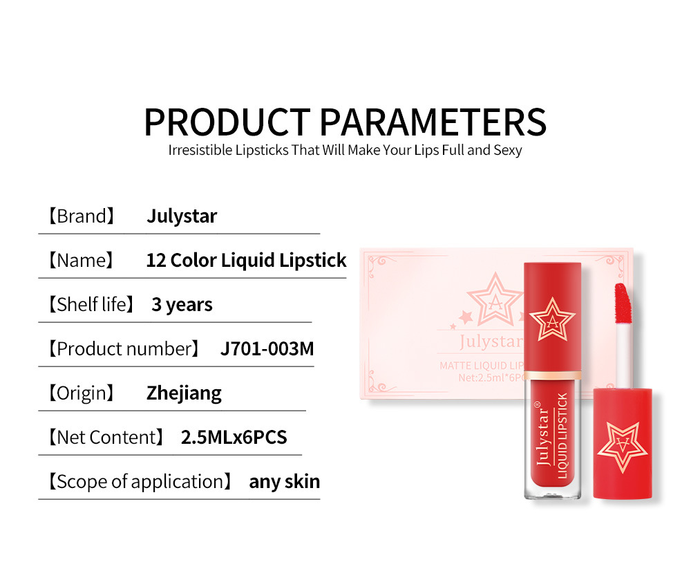 Cross-border makeup lip and cheek dual-use matte lip gloss set, natural, long-lasting, non-fading, non-stick to cups, matte lipstick wholesale Item Picture