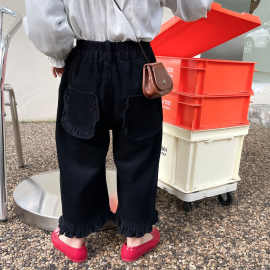 女童裤子冬季韩国儿童韩版加厚灯芯绒裤女宝宝洋气宽松阔腿裤长裤