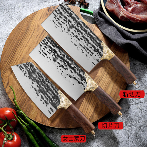 Longquan kitchen knife, hand-forged chopping knife, kitchen household chef's special sharp slicing knife, chopping knife