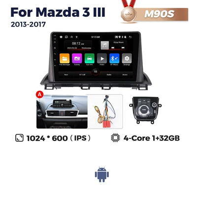 Suitable for MAZDA3 Ⅲ 2013-2017 new Mazda 3 car smart Android machine navigator motherboard (DVD Navigation) - a-m90s-132-quad-core-wifi-version