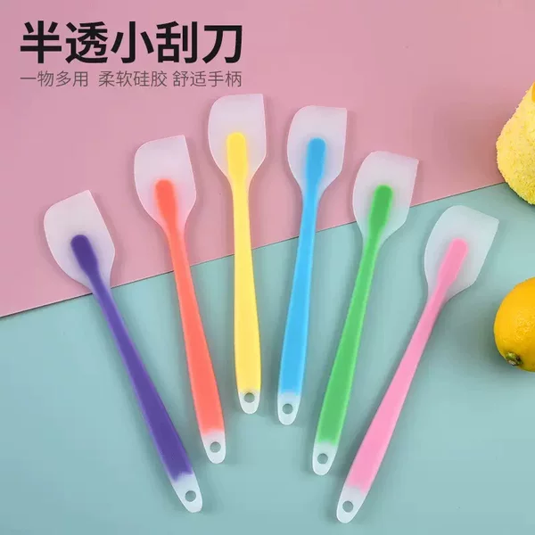 In-Stock Wholesale Integrated Small Semi-Transparent Silicone Spatula Baking Tool Mixing Spatula Cake Cream Scraper