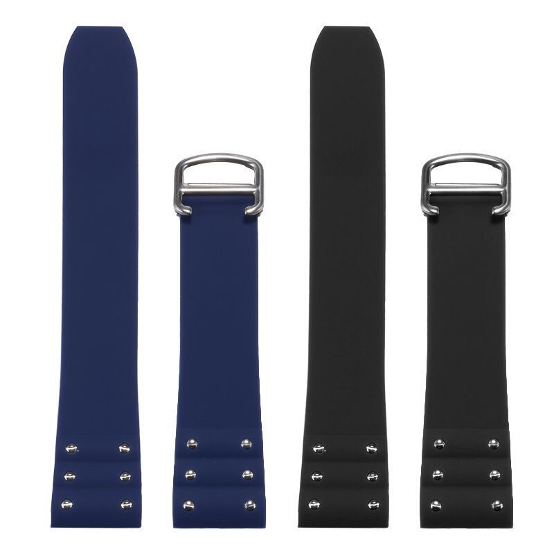 Suitable for Cartier Santos Rubber Watch Strap, Silicone Watch Band, 21mm Watch Accessories